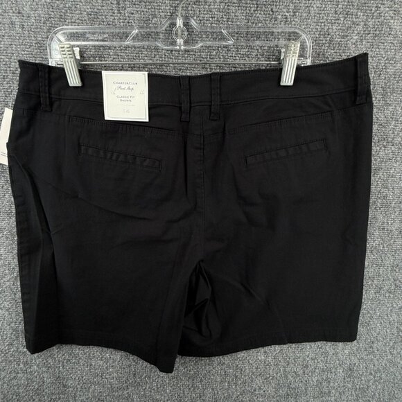 NWT Charter Club Shorts Women Size 14 Black Pockets Cotton Stretch Classic Fit - Picture 11 of 13
